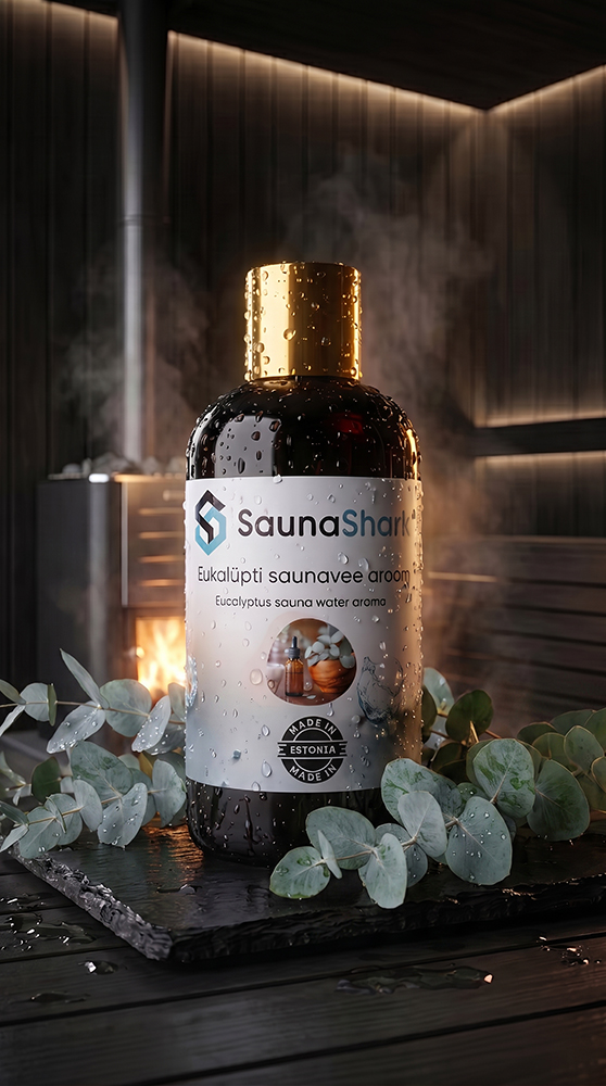 Saunashark stiliseeritud fotod (6) Eukalüptilõhnaline aroom saunaveele