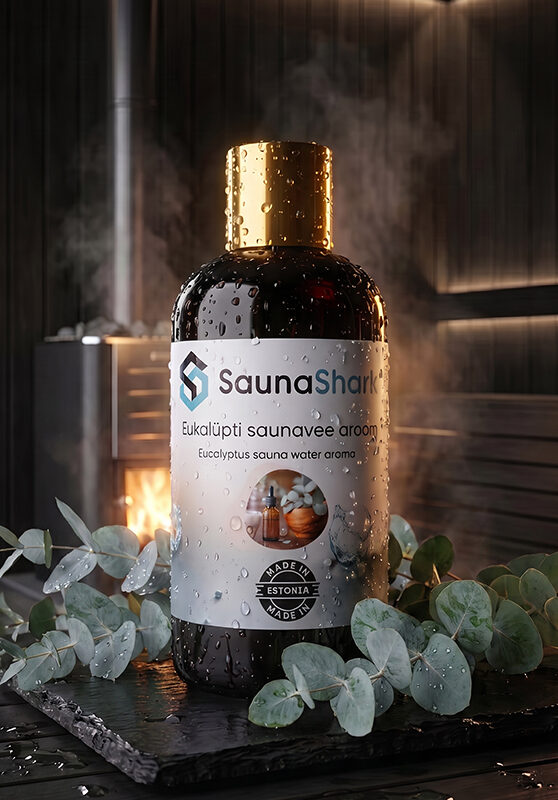 Saunashark stiliseeritud fotod (6) Eukalüptilõhnaline aroom saunaveele